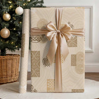 Vintage Lapita Wrapping Paper Iconic Double Face Pattern Beige - Polynesian Pride