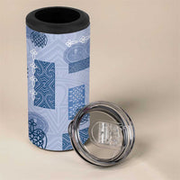 Vintage Lapita 4 in 1 Can Cooler Tumbler Iconic Double Face Pattern Blue