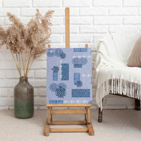 Vintage Lapita Canvas Wall Art Iconic Double Face Pattern Blue