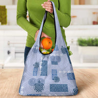 Vintage Lapita Grocery Bag Iconic Double Face Pattern Blue