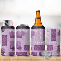 Vintage Lapita 4 in 1 Can Cooler Tumbler Iconic Double Face Pattern Violet LT05