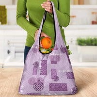 Vintage Lapita Grocery Bag Iconic Double Face Pattern Violet