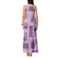 Vintage Lapita Tank Maxi Dress Iconic Double Face Pattern Violet