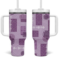 Vintage Lapita Tumbler With Handle Iconic Double Face Pattern Violet