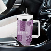 Vintage Lapita Tumbler With Handle Iconic Double Face Pattern Violet