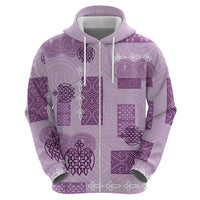 Vintage Lapita Zip Hoodie Iconic Double Face Pattern Violet