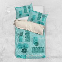 Vintage Lapita Bedding Set Iconic Double Face Pattern Turquoise