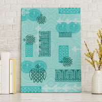 Vintage Lapita Canvas Wall Art Iconic Double Face Pattern Turquoise