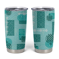 Vintage Lapita Tumbler Cup Iconic Double Face Pattern Turquoise