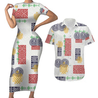 Vintage Lapita Couples Matching Short Sleeve Bodycon Dress and Hawaiian Shirt Iconic Double Face Pattern