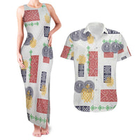 Vintage Lapita Couples Matching Tank Maxi Dress and Hawaiian Shirt Iconic Double Face Pattern