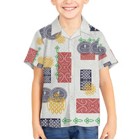 Vintage Lapita Family Matching Short Sleeve Bodycon Dress and Hawaiian Shirt Iconic Double Face Pattern