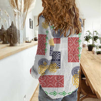 Vintage Lapita Women Casual Shirt Iconic Double Face Pattern