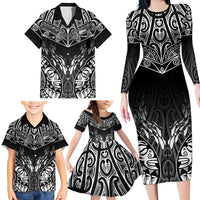 Custom New Zealand Fishing Family Matching Long Sleeve Bodycon Dress and Hawaiian Shirt Aotearoa Maori Koru - Polynesian Pride