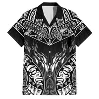 Custom New Zealand Fishing Family Matching Mermaid Dress and Hawaiian Shirt Aotearoa Maori Koru LT05 Dad's Shirt - Short Sleeve Black - Polynesian Pride