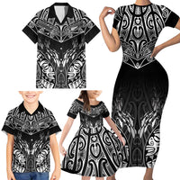 Custom New Zealand Fishing Family Matching Short Sleeve Bodycon Dress and Hawaiian Shirt Aotearoa Maori Koru - Polynesian Pride