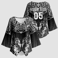 Custom New Zealand Fishing Kimono Sleeve Blouse Aotearoa Maori Koru LT05 - Polynesian Pride