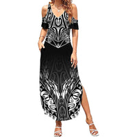 Custom New Zealand Fishing Summer Maxi Dress Aotearoa Maori Koru - Polynesian Pride