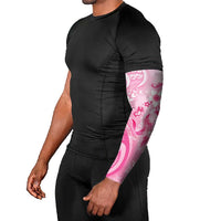 Personalised Memorial Pink Breast Cancer Awareness Arm Sleeves Plumeria Floral Tribal Pattern LT05 - Polynesian Pride