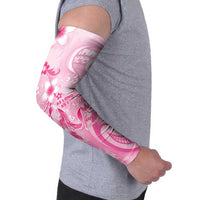 Personalised Memorial Pink Breast Cancer Awareness Arm Sleeves Plumeria Floral Tribal Pattern LT05 - Polynesian Pride