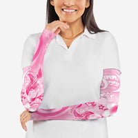 Personalised Memorial Pink Breast Cancer Awareness Arm Sleeves Plumeria Floral Tribal Pattern LT05 - Polynesian Pride
