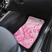 Personalised Memorial Pink Breast Cancer Awareness Car Mats Plumeria Floral Tribal Pattern LT05 - Polynesian Pride