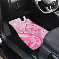 Personalised Memorial Pink Breast Cancer Awareness Car Mats Plumeria Floral Tribal Pattern LT05 - Polynesian Pride