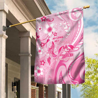 Memorial Pink Breast Cancer Awareness Garden Flag Plumeria Floral Tribal Pattern LT05 House Flag Pink - Polynesian Pride