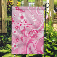 Memorial Pink Breast Cancer Awareness Garden Flag Plumeria Floral Tribal Pattern LT05 Garden Flag Pink - Polynesian Pride