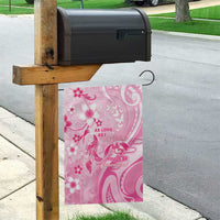 Memorial Pink Breast Cancer Awareness Garden Flag Plumeria Floral Tribal Pattern LT05 - Polynesian Pride
