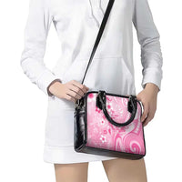 Memorial Pink Breast Cancer Awareness Shoulder Handbag Plumeria Floral Tribal Pattern LT05 - Polynesian Pride