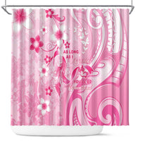 Memorial Pink Breast Cancer Awareness Shower Curtain Plumeria Floral Tribal Pattern LT05 Pink - Polynesian Pride