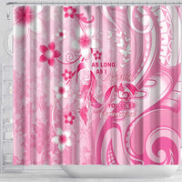 Memorial Pink Breast Cancer Awareness Shower Curtain Plumeria Floral Tribal Pattern LT05 - Polynesian Pride