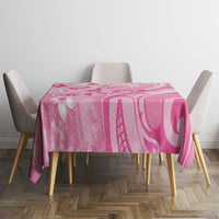 Memorial Pink Breast Cancer Awareness Tablecloth Plumeria Floral Tribal Pattern LT05 - Polynesian Pride