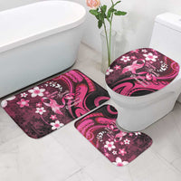 Memorial Breast Cancer Awareness Bathroom Set Plumeria Floral Tribal Pattern LT05 - Polynesian Pride