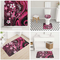 Memorial Breast Cancer Awareness Bathroom Set Plumeria Floral Tribal Pattern LT05 - Polynesian Pride