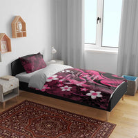 Memorial Breast Cancer Awareness Bedding Set Plumeria Floral Tribal Pattern LT05 - Polynesian Pride