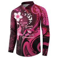 Personalised Memorial Breast Cancer Awareness Button Sweatshirt Plumeria Floral Tribal Pattern LT05 - Polynesian Pride