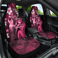 Memorial Breast Cancer Awareness Car Seat Cover Plumeria Floral Tribal Pattern LT05 One Size Black - Polynesian Pride