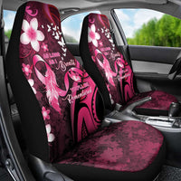 Memorial Breast Cancer Awareness Car Seat Cover Plumeria Floral Tribal Pattern LT05 - Polynesian Pride