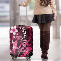 Memorial Breast Cancer Awareness Luggage Cover Plumeria Floral Tribal Pattern - Polynesian Pride