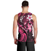 Personalised Memorial Breast Cancer Awareness Men Tank Top Plumeria Floral Tribal Pattern LT05 - Polynesian Pride
