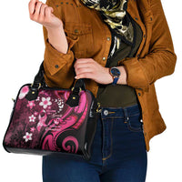 Memorial Breast Cancer Awareness Shoulder Handbag Plumeria Floral Tribal Pattern LT05 - Polynesian Pride