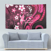 Memorial Breast Cancer Awareness Tapestry Plumeria Floral Tribal Pattern LT05 - Polynesian Pride