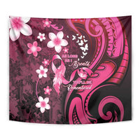Memorial Breast Cancer Awareness Tapestry Plumeria Floral Tribal Pattern LT05 - Polynesian Pride