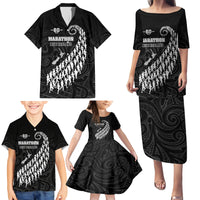 Custom New Zealand Marathon Family Matching Puletasi and Hawaiian Shirt Maori Style