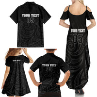 Custom New Zealand Marathon Family Matching Summer Maxi Dress and Hawaiian Shirt Maori Style