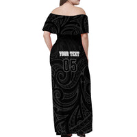Custom New Zealand Marathon Off Shoulder Maxi Dress Maori Style LT05 - Polynesian Pride