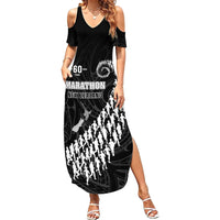 Custom New Zealand Marathon Summer Maxi Dress Maori Style LT05 Women Black - Polynesian Pride