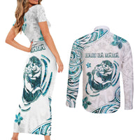 New Zealand Aotearoa Hari Ra Mama Couples Matching Short Sleeve Bodycon Dress and Long Sleeve Button Shirt A Mother's Love Is Like No Otter